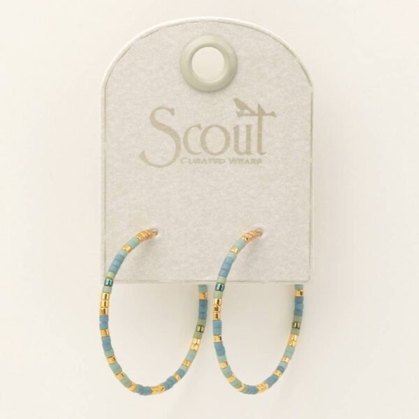 Miyuki Small Hoop - Turquoise Mint/Gold - Image 2