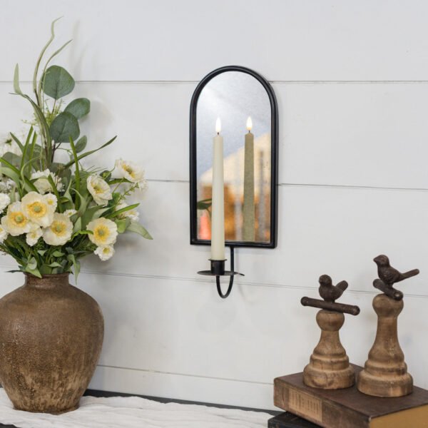 Black Metal Mirror Sconce - Image 2