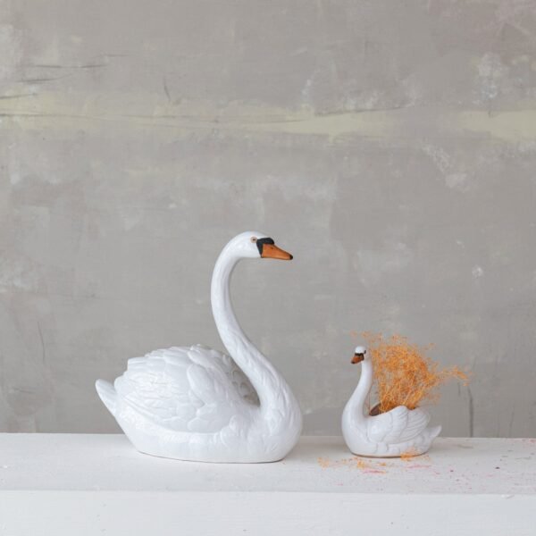 Stoneware Swan Planter - Image 2