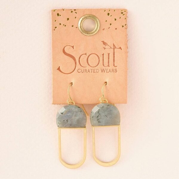 Modern Stone Chandelier Earring - African Turquoise/Silver - Image 2
