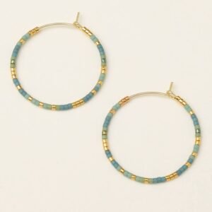 Miyuki Small Hoop - Turquoise Mint/Gold