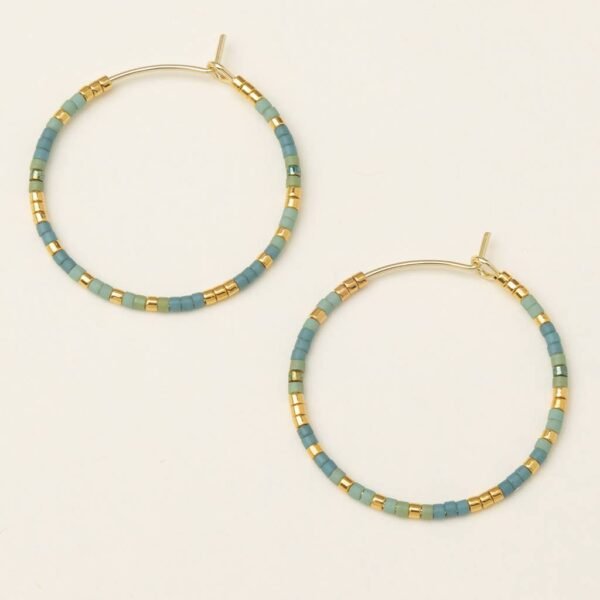 Miyuki Small Hoop - Turquoise Mint/Gold
